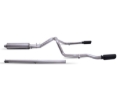 Picture of Gibson 20-21 Chevy Silverado 6.6L 2.5in Cat-Back Dual Split Exhaust System Stainless - Black Elite