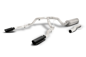 Picture of Gibson 21-22 Chevy Suburban 5.3L 2.5in Cat-Back Dual Split Exhaust System Stainless - Black Elite