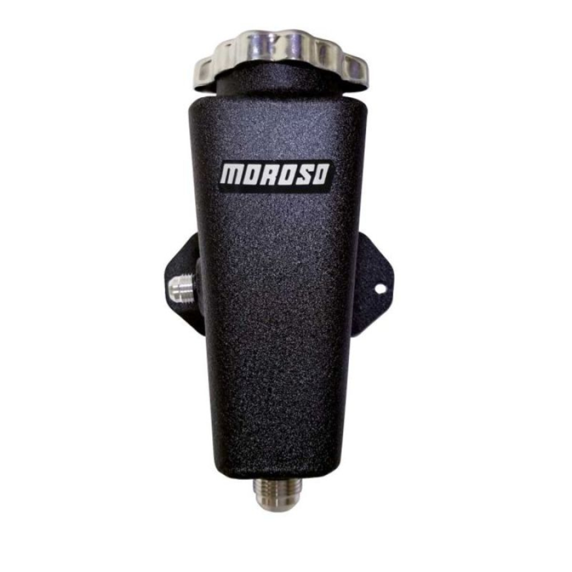 Picture of Moroso Universal Left 6AN In/10AN Out Power Steering Tank - Black Powder Coat
