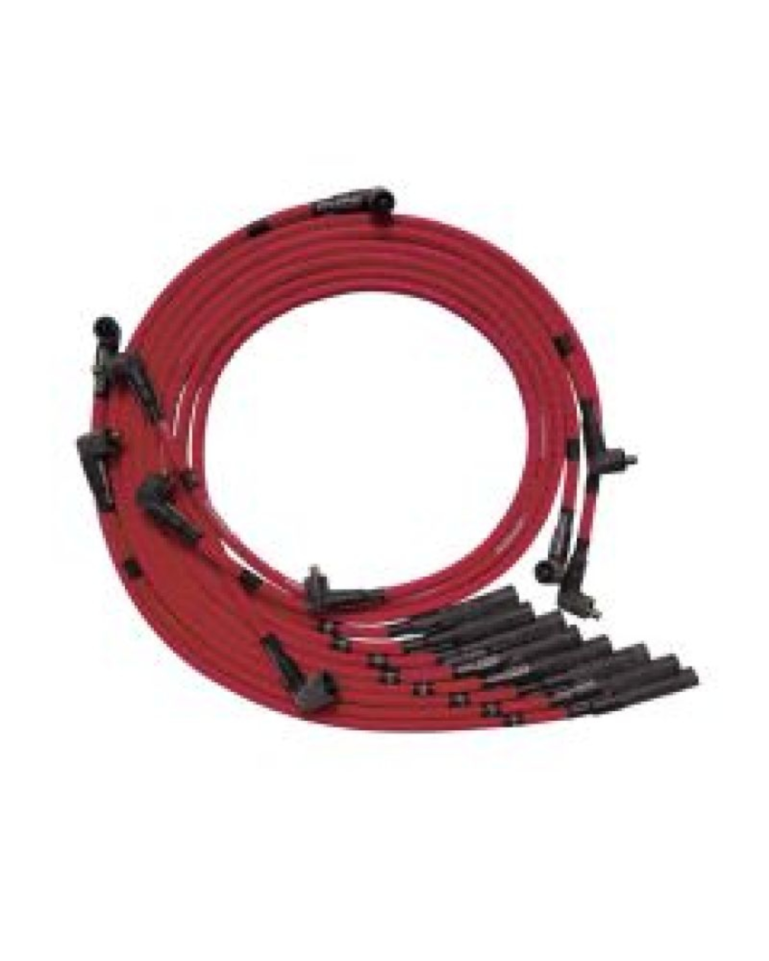 Picture of Moroso Chrysler Mopar 361/383/400/440 Str Plug Boots Non-HEI Sleeved Ultra Spark Plug Wire Set - Red