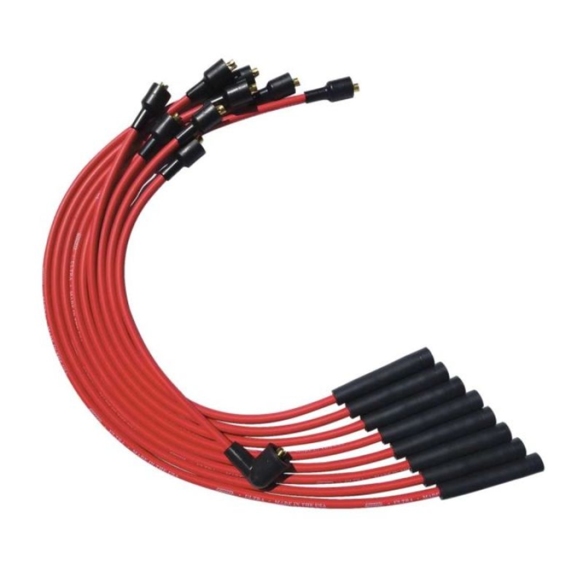 Picture of Moroso SB Chrysler Mopar 273/318/340/360 Str Plug Boots Non-HEI Ultra Spark Plug Wire Set - Red