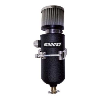 Picture of Moroso 12AN Male Catch Can Breather Tank - Black Powder Coat