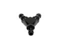 Picture of Fleece Performance 1/2in Black Anodized Aluminum Y Barbed Fitting (For -8 Pushlock Hose)