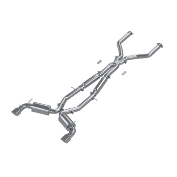 Picture of MBRP 17+ Infiniti Q60 3.0L RWD/AWD 3in Cat-Back Dual Split Rear Street Version w/4.5in OD Tips -T304