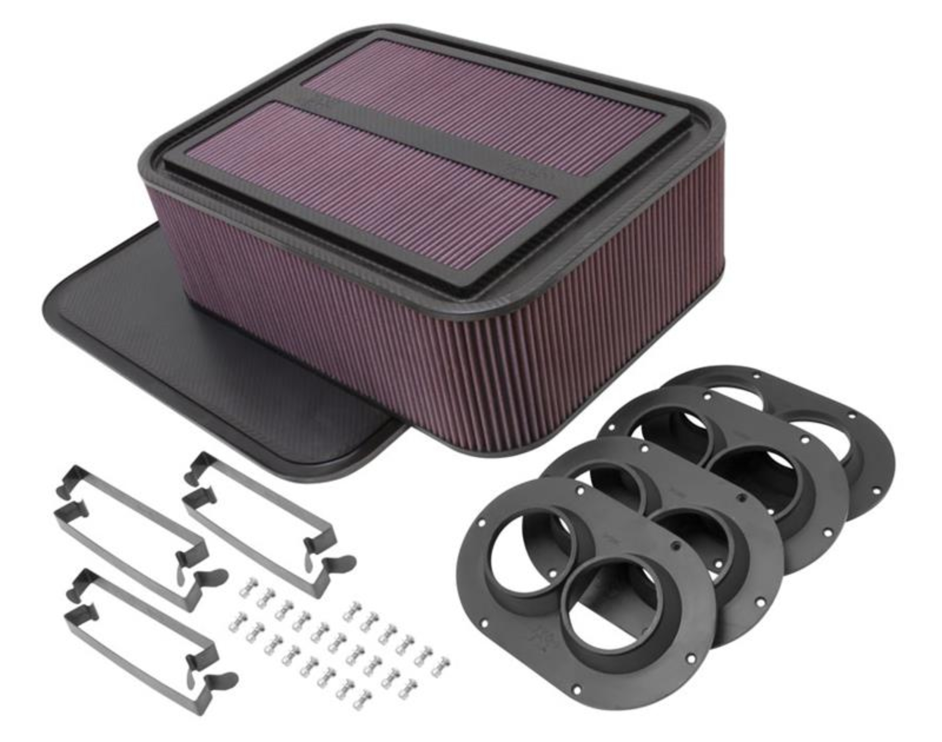 Picture of K&N Custom Racing Assembly Generation 2 Carbon Fiber Air Box - Large w/ 2.50in Air Horn