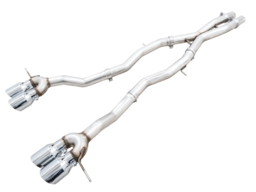 Picture of AWE Tuning Track Edition Cat-Back Exhaust for BMW G8X M3/M4 - Chrome Silver Tips