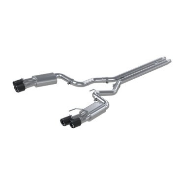 Picture of MBRP 18-22 Ford Mustang GT 5L T304 SS 3in Cat-Back Dual Rear w/4in Quad Carbon Fiber Tips (Street)