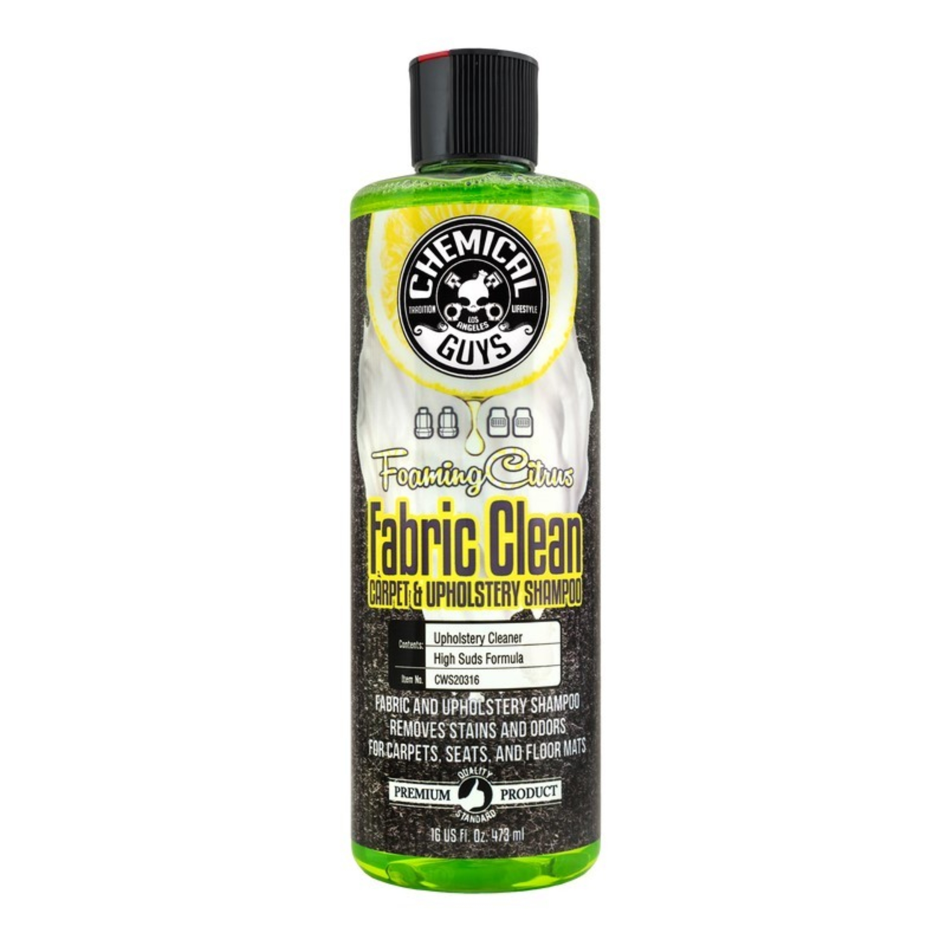 Picture of Chemical Guys Foaming Fabric Clean Carpet/Upholstery Shampoo & Odor Eliminator - 16oz