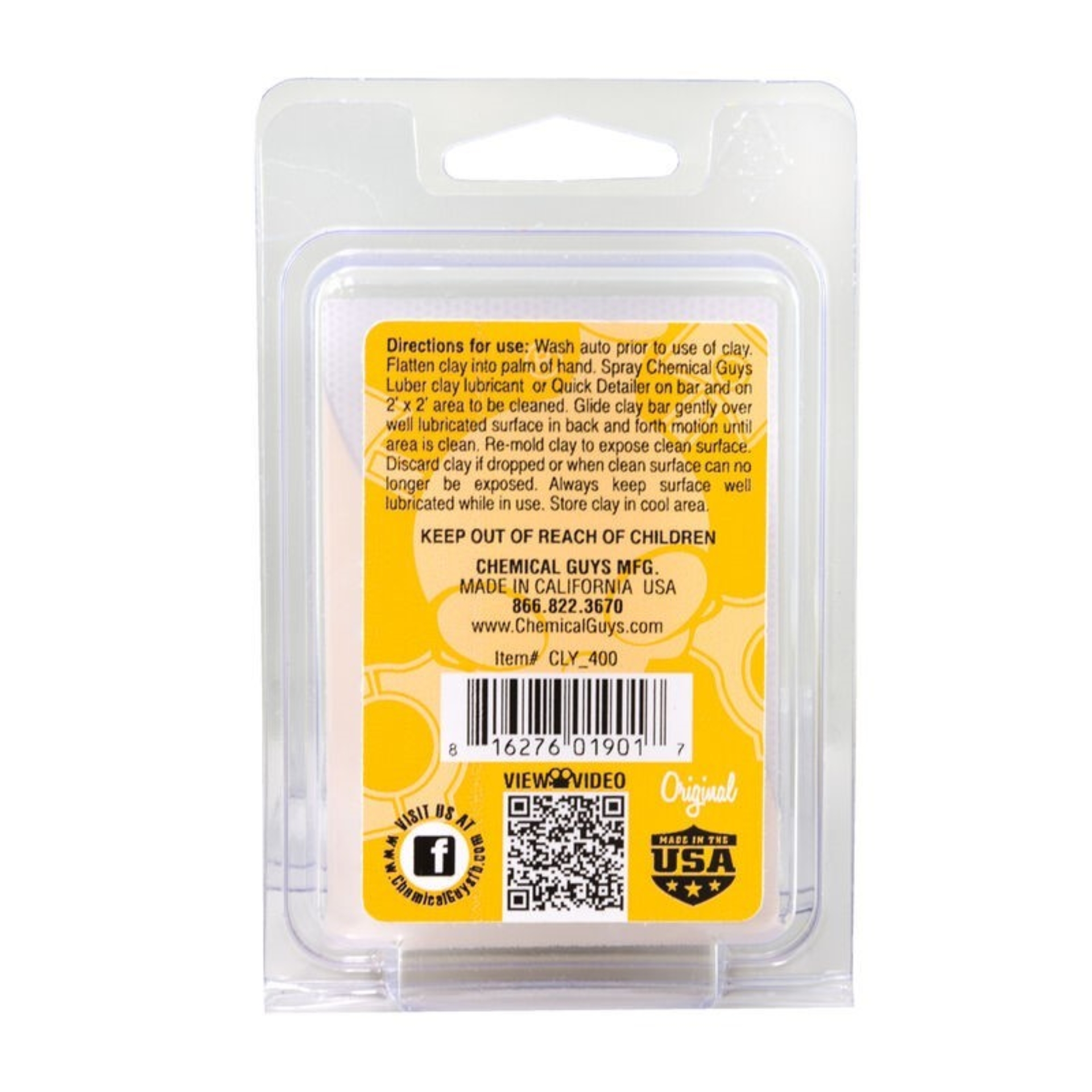 Picture of Chemical Guys OG Clay Bar (Light/Medium Duty) - Yellow