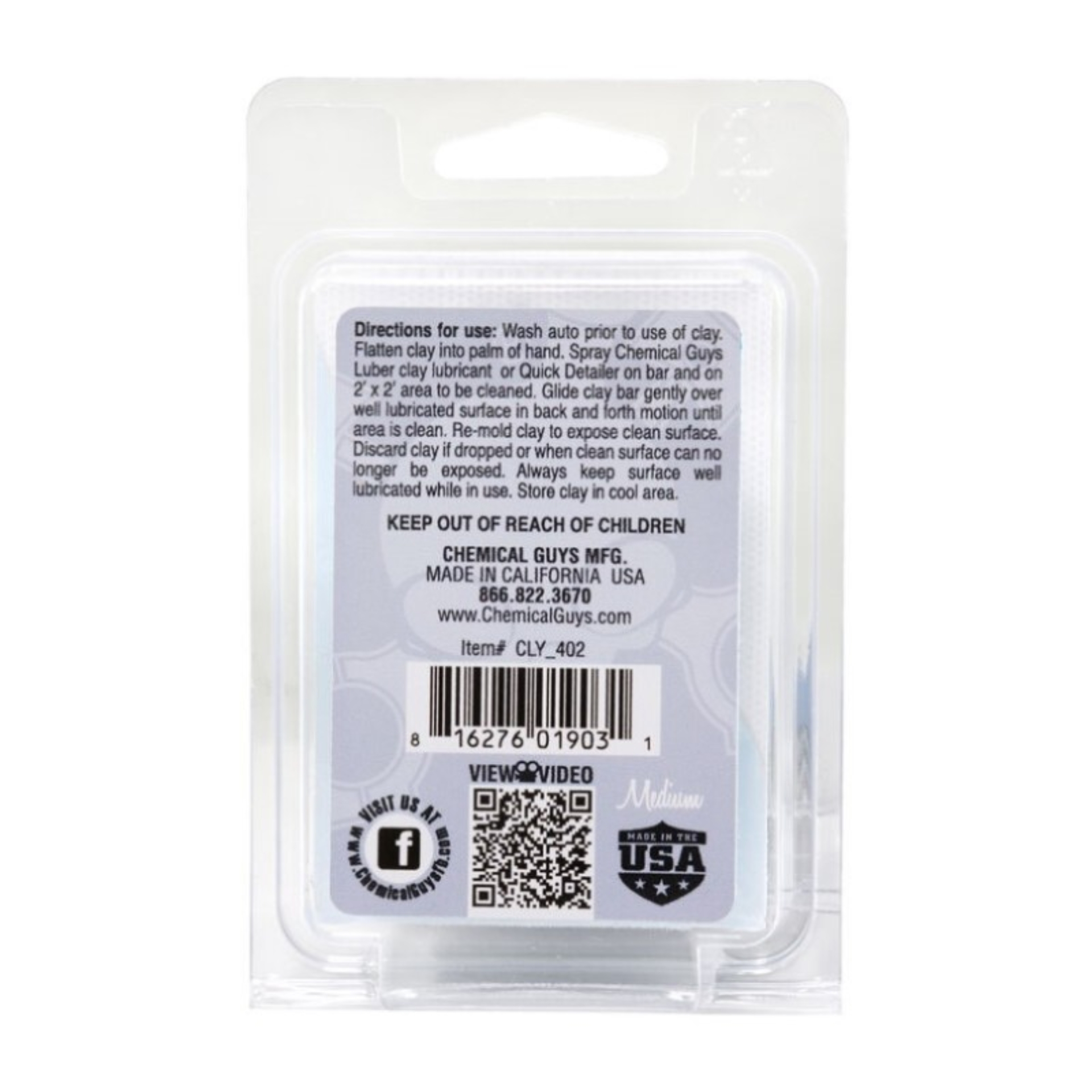 Picture of Chemical Guys Clay Bar (Medium Duty) - Gray