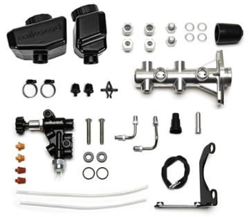 Picture of Wilwood Remote Tandem M/C Kit w/Bracket and Valve - 1.12in Bore Burnished