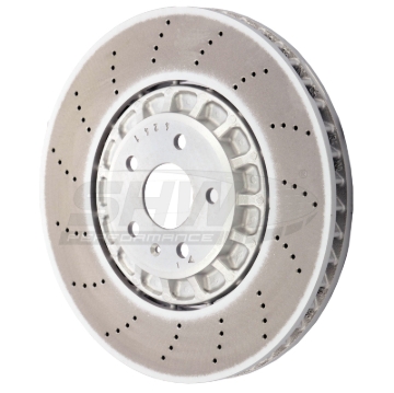 Picture of SHW 2022 Audi RS3 2.5L Front Cross-Drilled Lightweight Brake Rotor (4M0615301BJ)
