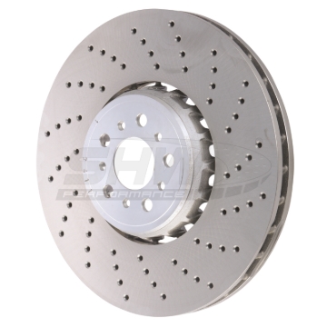 Picture of SHW 2020+ BMW X3 M 3.0L Right Front Cross-Drilled Lightweight Brake Rotor (34118054826)