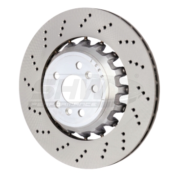 Picture of SHW 2020+ BMW X3 M 3.0L Left Rear Cross-Drilled Lightweight Brake Rotor (34118054827)