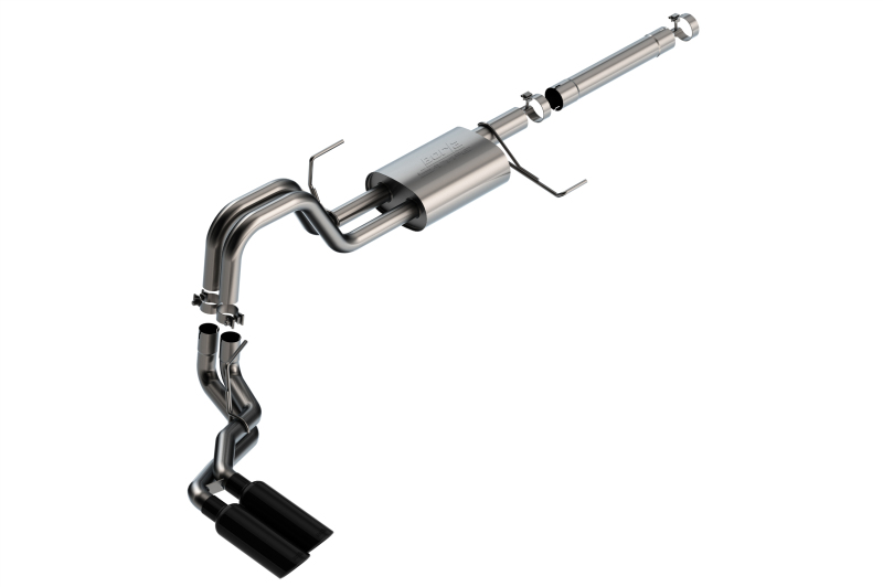 Picture of Borla 21-22 Ford F-150 Powerboost 3.5L V6 2WD & 4WD 4DR 3in, 2.25in S-TYPE Black Chrome Tips