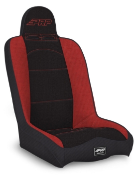Picture of PRP Daily Driver High Back Suspension Seat (Two Neck Slots) - Black/Red
