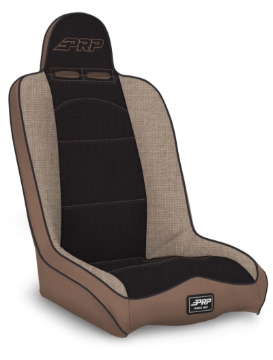 Picture of PRP Daily Driver High Back Suspension Seat (Two Neck Slots) - Tan / Black