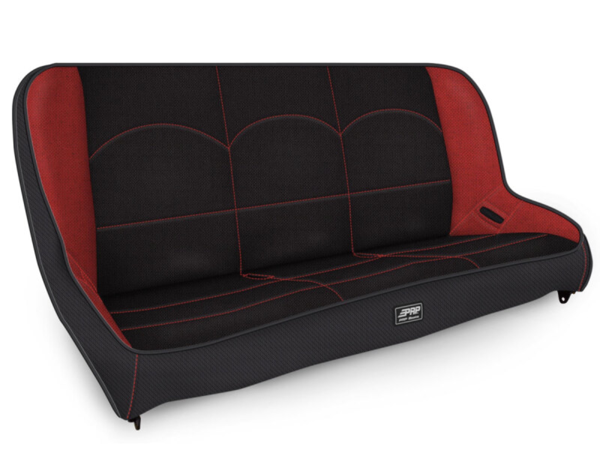Picture of PRP Jeep JKU/JLU Low Back Rear Bench - Black/Red