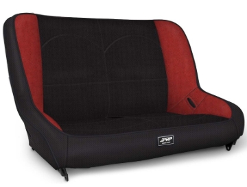 Picture of PRP Jeep CJ7/YJ Low Back Rear Bench - Black/Red