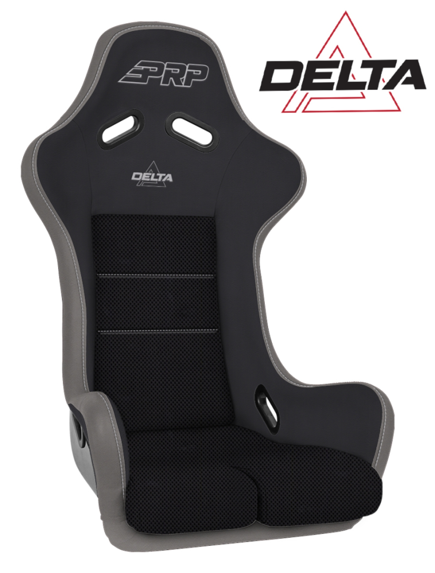 Picture of PRP Delta Composite Seat- Black/Grey (PRP Silver Outline/Delta Silver- Silver Stitching)