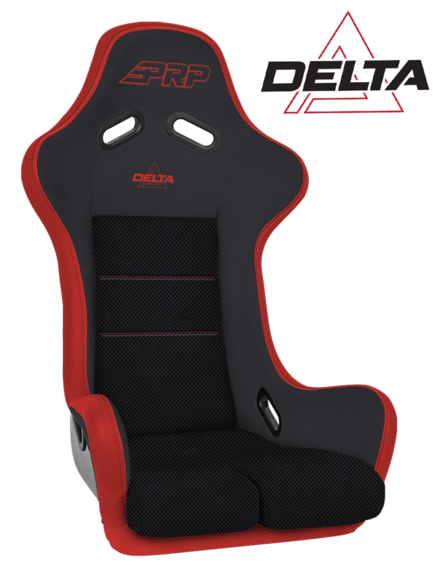 Picture of PRP Delta Composite Seat- Black/Red (PRP Red Outline/Delta Red- Red Stitching/201-263-201-237)