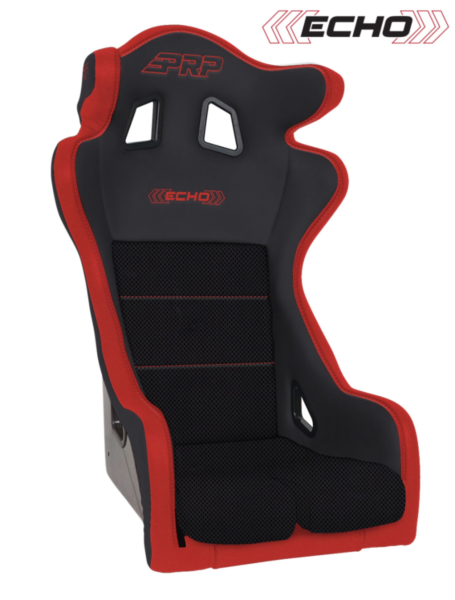 Picture of PRP Echo Composite Seat- Black/Red (PRP Red Outline/Delta Red- Red Stitching)