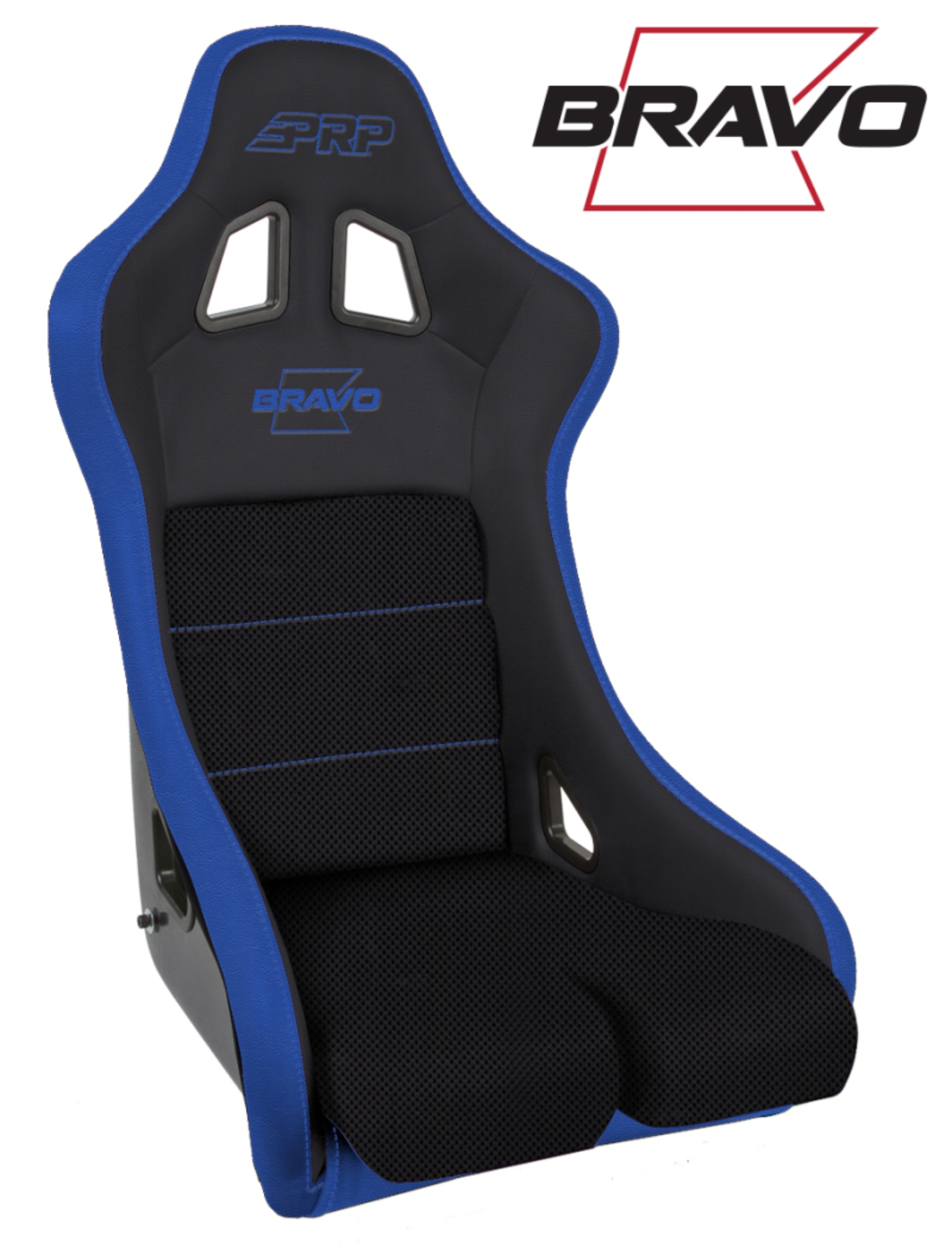 Picture of PRP Bravo Composite Seat- Black/Blue (PRP Blue Outline/Bravo Blue- Blue Stitching)