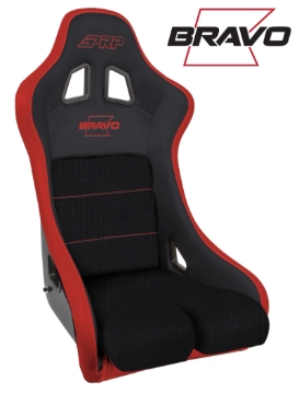 Picture of PRP Bravo Composite Seat- Black/Red (PRP Red Outline/Bravo Red- Red Stitching)