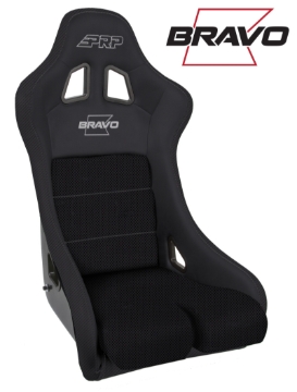 Picture of PRP Bravo Composite Seat- Black (PRP Silver Outline/Bravo Silver- Black Stitching)