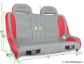Picture of PRP  Jeep Wrangler JKU/JLU Elite Series Rear Bench- Red
