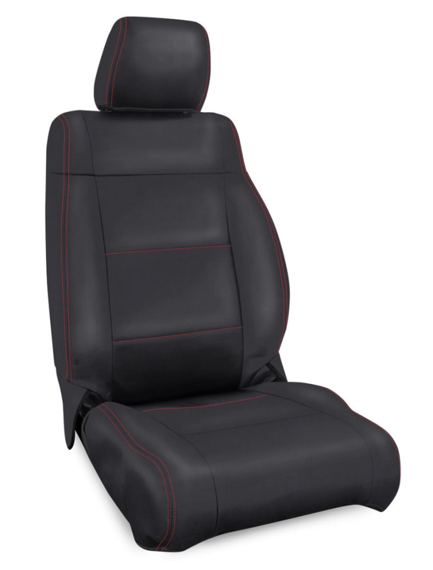Picture of PRP 07-10 Jeep Wrangler JK Front Seat Covers/2 door or 4 door (Pair) - Black with Red Stitching