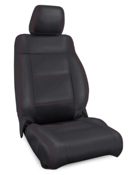 Picture of PRP 07-10 Jeep Wrangler JK Front Seat Covers/2 door or 4 door (Pair) - Black with Red Stitching