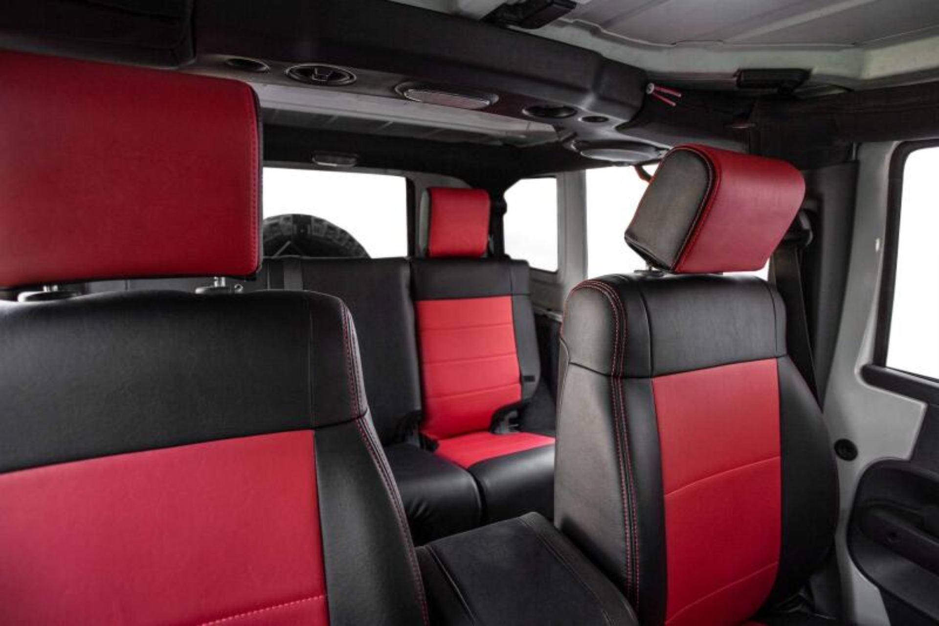 Picture of PRP 07-10 Jeep Wrangler JK Front Seat Covers/2 door or 4 door (Pair) - Black/Red