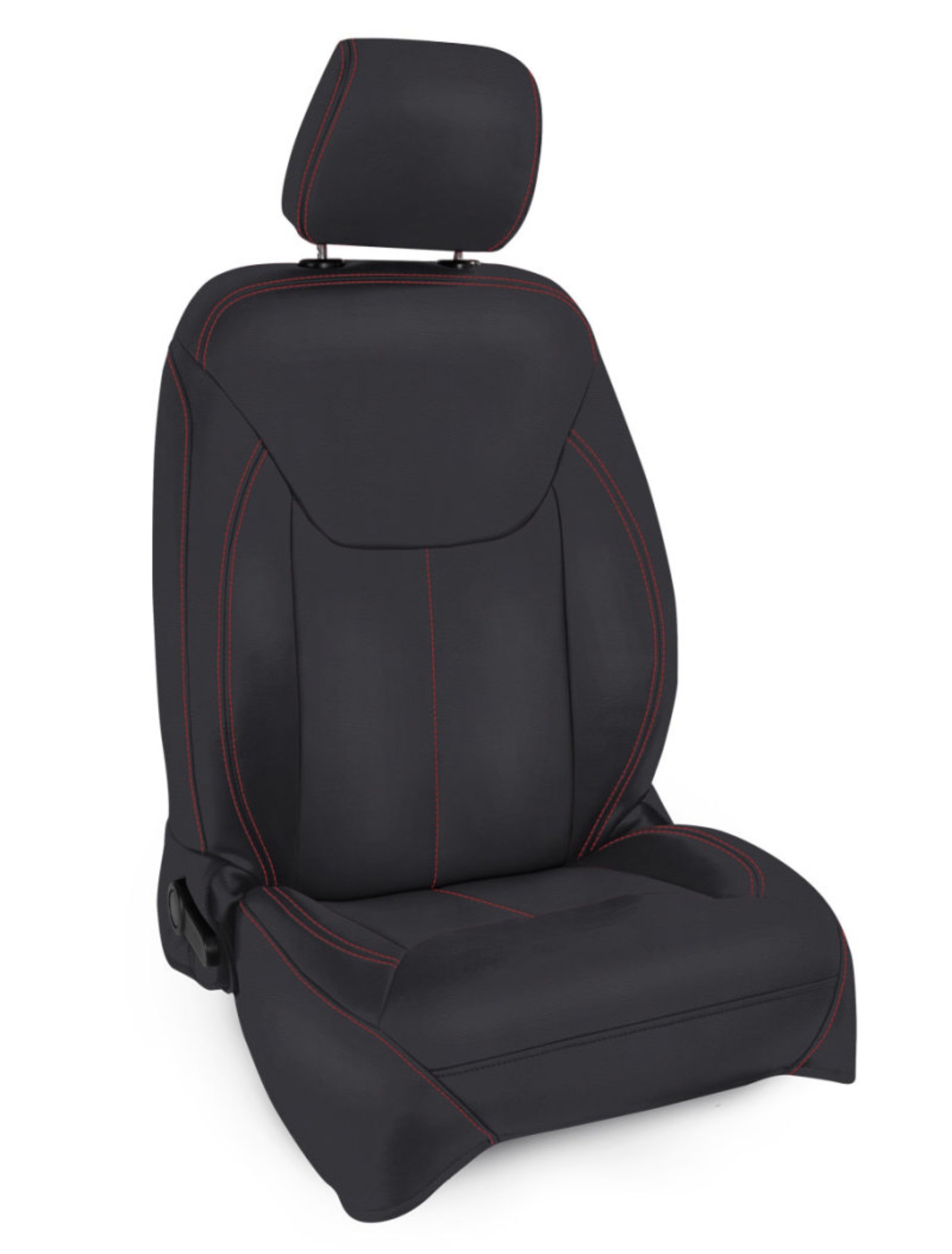 Picture of PRP 13-18 Jeep Wrangler JK Front Seat Covers/2 door or 4 door (Pair) - Black with Red Stitching