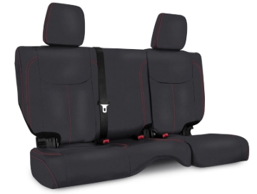 Picture of PRP 13-18 Jeep Wrangler JKU Rear Seat Cover/4 door - Black with Red Stitching