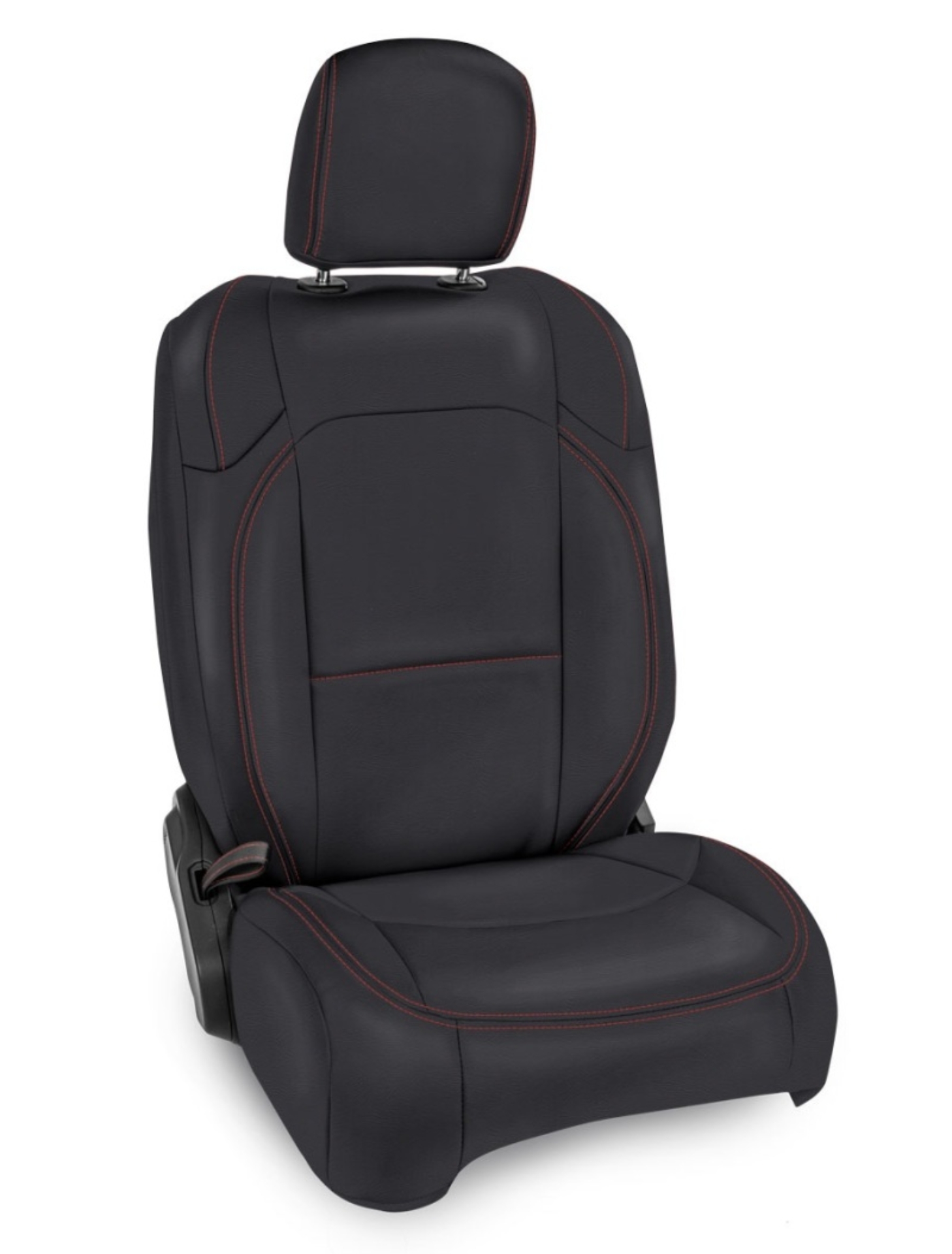 Picture of PRP 2018+ Jeep Wrangler JL/2 door/Rubicon  Front Seat Covers (Pair) - Black with Red Stitching