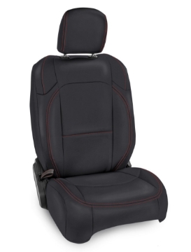 Picture of PRP 2018+ Jeep Wrangler JL/2 door/Rubicon  Front Seat Covers (Pair) - Black with Red Stitching