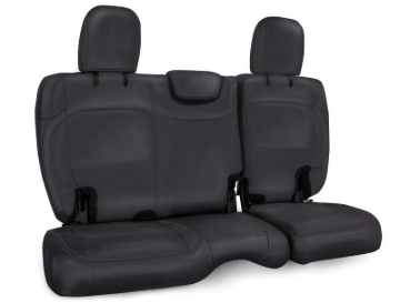 Picture of PRP 2018+ Jeep Wrangler JLU/4 Door Rear Bench Cover w/ Cloth Interior - Black w/ Red Stitching