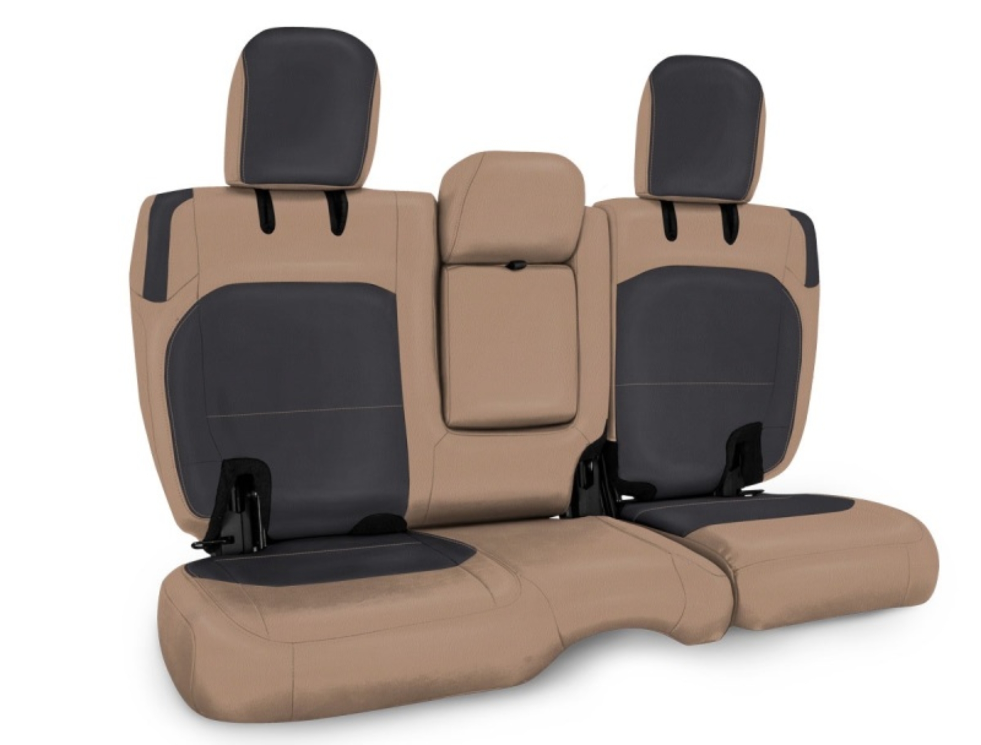 Picture of PRP 2018+ Jeep Wrangler JLU/4 door Rear Bench Cover with Leather Interior - Black/Tan