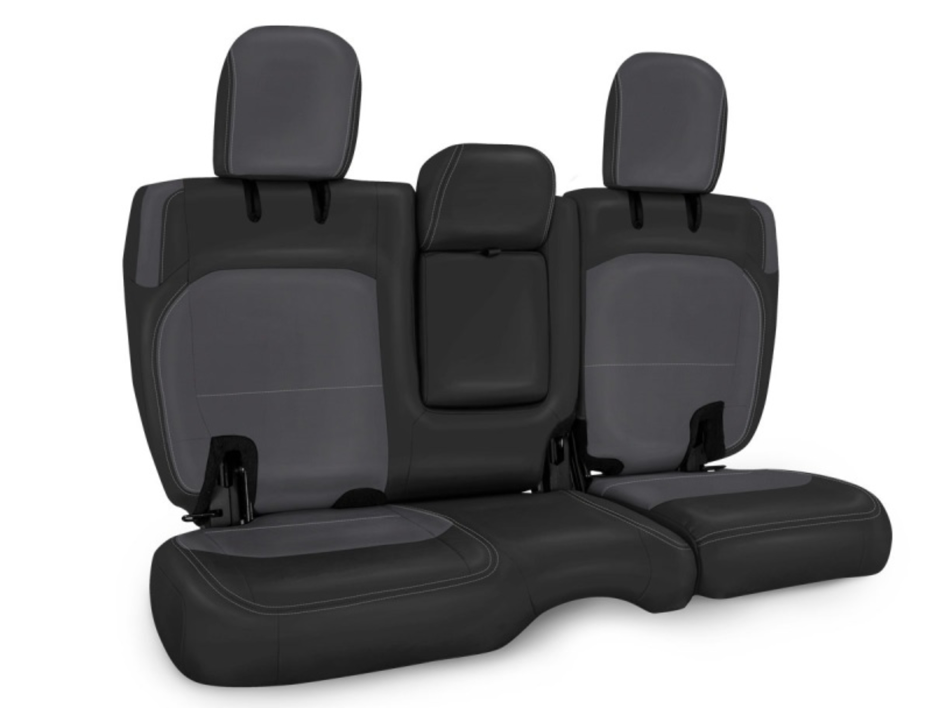 Picture of PRP 2018+ Jeep Wrangler JLU/4 door Rear Bench Cover with Leather Interior - Black/Grey