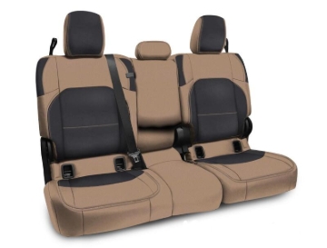 Picture of PRP 2020+ Jeep Gladiator JT Rear Bench Cover with Leather Interior - Black/Tan