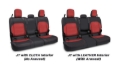 Picture of PRP 2020+ Jeep Gladiator JT Rear Bench Cover with Leather Interior - Black/Red