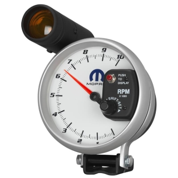 Picture of Autometer Mopar 5in / 10k RPM / Pedestal Mount White Tachometer w/ Shift Light