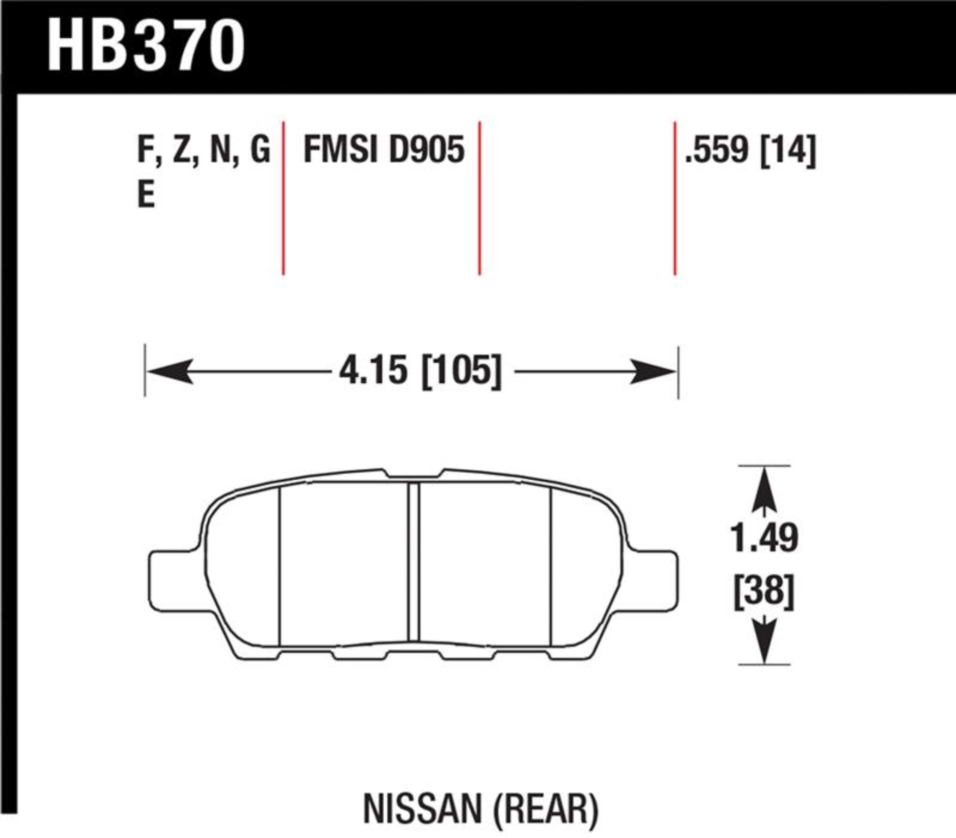 Picture of Hawk Performance HAWK Ceramic Brake Pad Sets Rear - HB370Z.559