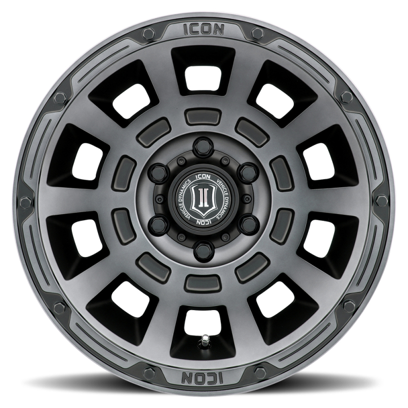 Picture of ICON Thrust 17x8.5 6x5.5 25mm Offset 5.75in BS 95.1mm Bore Smoked Satin Black Wheel
