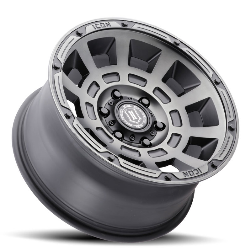 Picture of ICON Thrust 17x8.5 6x5.5 25mm Offset 5.75in BS 95.1mm Bore Smoked Satin Black Wheel