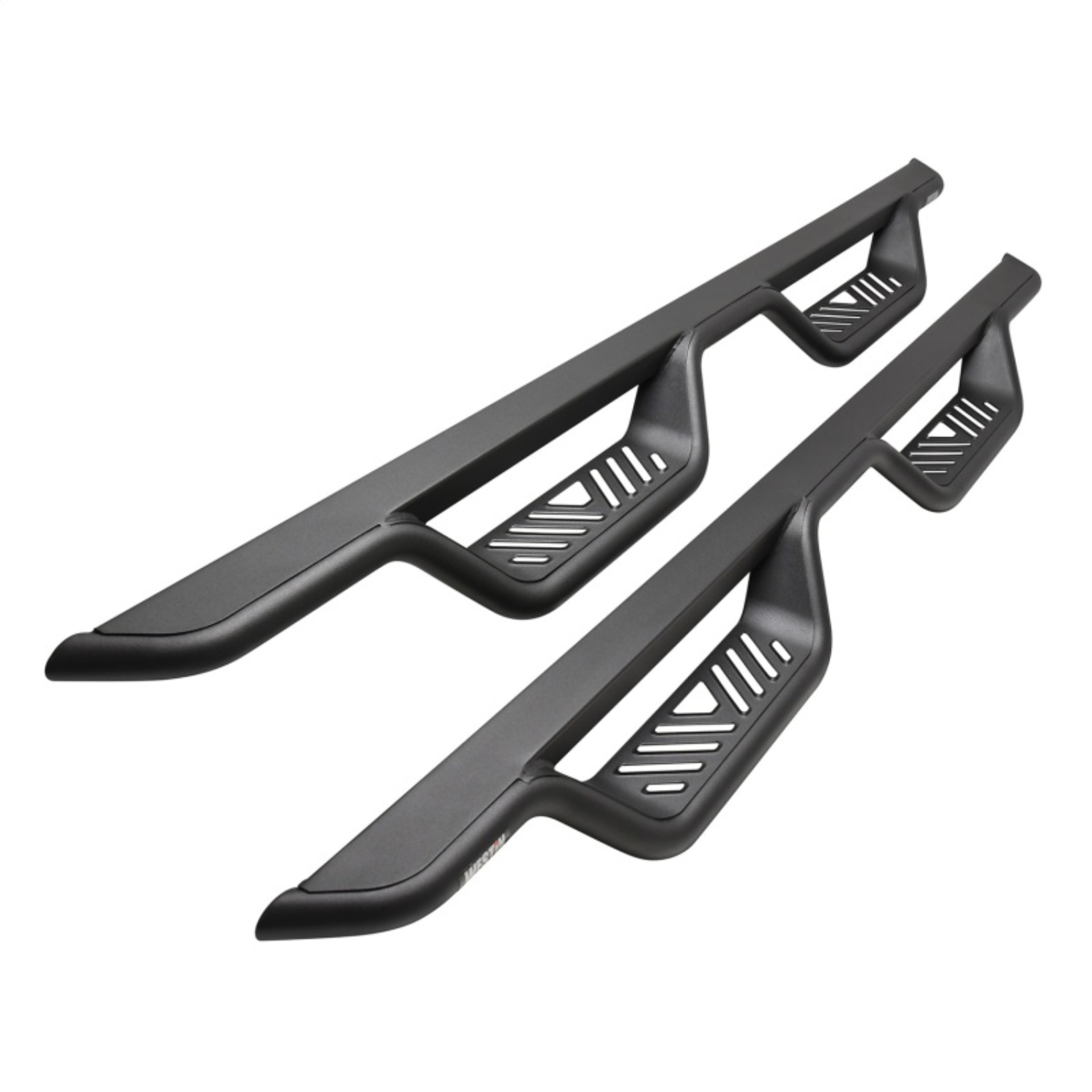 Picture of Westin 19-22 Chevrolet Silverado / GMC Sierra Double Cab Outlaw Nerf Step Bars - Textured Black