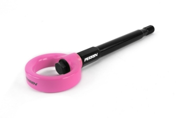 Picture of PERRIN 08-14 Subaru WRX & STI / 08-11 Impreza / 05-09 Legacy Tow Hook Kit (Front) - Hyper Pink