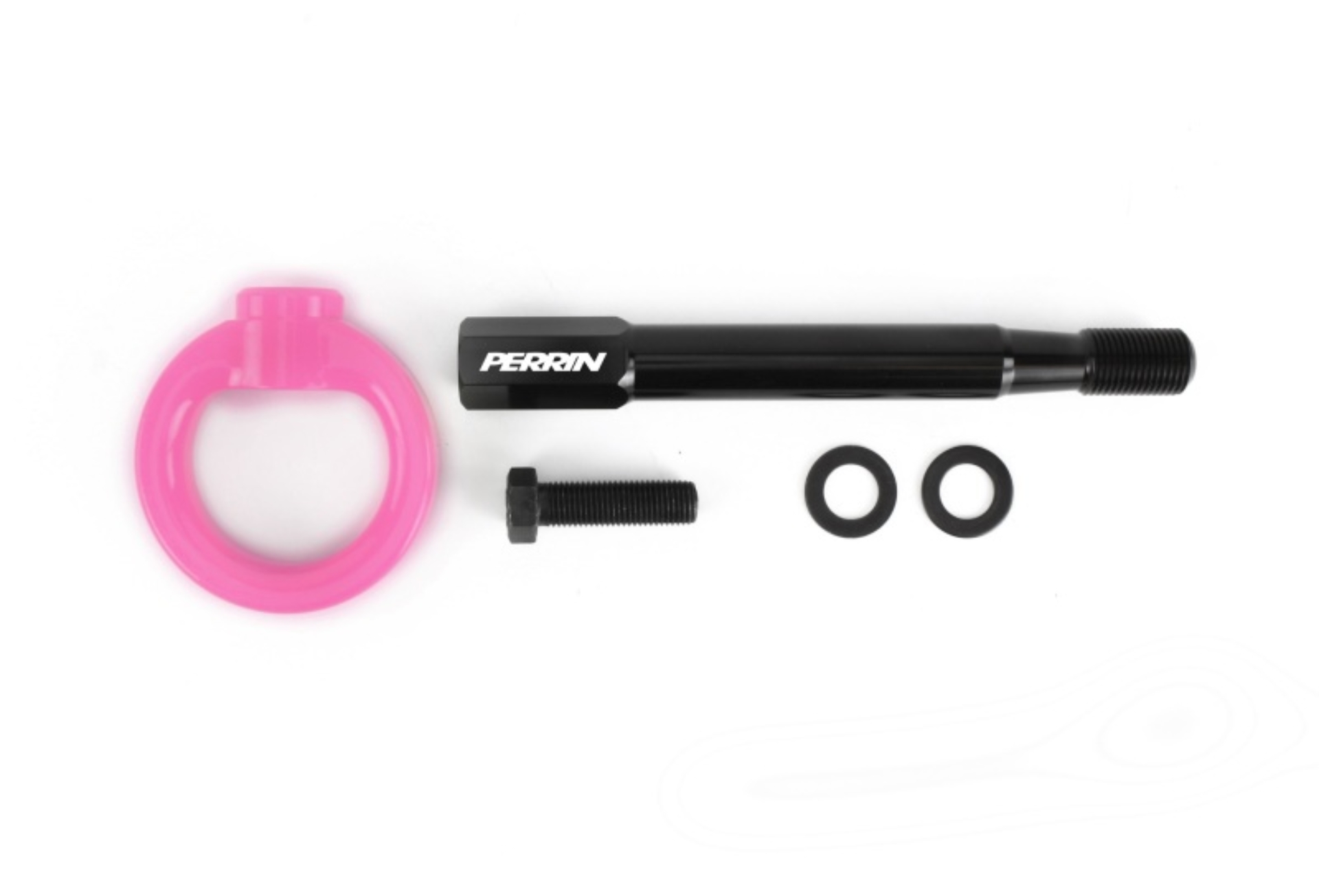 Picture of PERRIN 08-14 Subaru WRX/STI (Sedan) / 20-25 Outback All Models Tow Hook Kit (Rear) - Hyper Pink