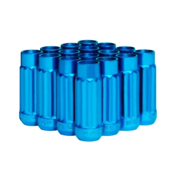 Picture of BLOX Racing Tuner 12P17 Steel Lug Nuts - Blue 12x1.25 Set of 16 12-Sided 17mm